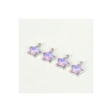 yfhobi 1 Adet - 12 mm Yıldız Desenli Taşlı Uç, Charm Uç, Rodyum Kaplama 1.Kalite Kararmaz