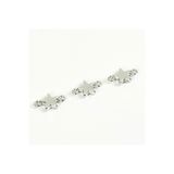 yfhobi 1 Adet - 15 mm Çift Kulplu Yıldız Desenli Uç, Charm Uç, Rodyum Kaplama 1.Kalite Kararmaz