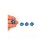 yfhobi 1 Adet - 16 mm Mineli Kutup Yıldızı Desenli Uç, Charm Uç, Rodyum Kaplama 1.Kalite Kararmaz
