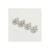yfhobi 1 Adet - 21 mm Kalp Desen Metal Uç, Takı İçin Charm Uç, Rodyum Kaplama 1.Kalite Kararmaz