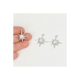 yfhobi 1 Adet - 25 mm Kutup Yıldızı Desen Metal Uç, Takı İçin Charm Uç, Rodyum Kaplama 1.Kalite Kararmaz