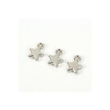 yfhobi 1 Adet - 9 mm Yıldız Desenli Uç, Charm Uç, Rodyum Kaplama 1.Kalite Kararmaz