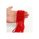 yfhobi 1 Dizi (110-120Adet) - 4 mm Üçgen Kristal Cam Boncuk Dizisi Mat Kırmızı Renk 1.Kalite