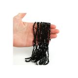 yfhobi 1 Dizi (110-120Adet) - 4 mm Üçgen Kristal Cam Boncuk Dizisi Mat Siyah Renk 1.Kalite