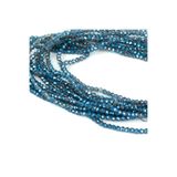 yfhobi 1 Dizi (130-135 Adet) - 3 mm Yassı Kristal Cam Boncuk Dizisi Kaplama Şeffaflı Mavi Renk 1.Kalite