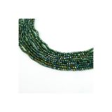 yfhobi 1 Dizi (130-135 Adet- 3 mm Yassı Kristal Cam Boncuk Dizisi Şeffaf Janjanlı Çimen Yeşil Renk 1.Kalite