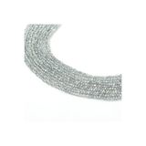 yfhobi 1 Dizi (130-135 Adet) - 3 mm Yassı Kristal Cam Boncuk Dizisi Şeffaf Janjanlı Gümüş Renk 1.Kalite