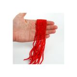 yfhobi 1 Dizi (145-155 Adet) - 2 mm Yassı Kristal Cam Boncuk Dizisi Mat Açık Kırmızı Renk 1.Kalite