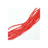 yfhobi 1 Dizi (145-155 Adet) - 2 mm Yassı Kristal Cam Boncuk Dizisi Mat Janjanlı Fuji Kırmızı Renk 1.Kalite