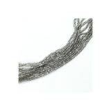 yfhobi 1 Dizi (145-155 Adet) - 2 mm Yassı Kristal Cam Boncuk Dizisi Şeffaf Janjanlı Füme Renk 1.Kalite