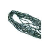 yfhobi 1 DİZİ (40 cm - 130 Adet) - 4 mm YASSI KRİSTAL CAM BONCUK, KAPLAMA JANJANLI YEŞİL RENK BONCUK DİZİSİ