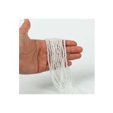 yfhobi 1 DİZİ (40 cm - 130 Adet) - 4 mm YASSI KRİSTAL CAM BONCUK, MAT BEYAZ RENK BONCUK DİZİSİ
