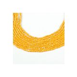yfhobi 1 DİZİ (40 cm - 130 Adet)- 4 mm YASSI KRİSTAL CAM BONCUK, MAT JANJANLI SARI RENK BONCUK DİZİSİ