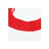 yfhobi 1 DİZİ (40 cm - 130 Adet) - 4 mm YASSI KRİSTAL CAM BONCUK, MAT KIRMIZI RENK BONCUK DİZİSİ