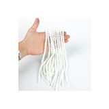 yfhobi 1 DİZİ (40 cm - 70 Adet) - 8 mm YASSI KRİSTAL CAM BONCUK, MAT BEYAZ RENK BONCUK DİZİSİ