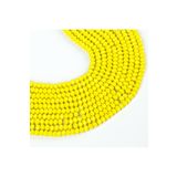 yfhobi 1 DİZİ (40 cm - 70 Adet) - 8 mm YASSI KRİSTAL CAM BONCUK, MAT SARI RENK BONCUK DİZİSİ