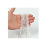 yfhobi 1 DİZİ (40 cm- 90-95 Adet)- 4 mm PİRAMİT KRİSTAL CAM BONCUK, ŞEFFAF AZ JANJAN BONCUK DİZİSİ