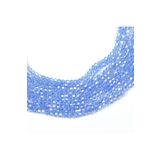 yfhobi 1 DİZİ (40 cm- 90-95 Adet)- 4 mm PİRAMİT KRİSTAL CAM BONCUK, ŞEFFAF JANJANLI MAVİ BONCUK DİZİSİ