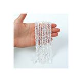 yfhobi 1 Dizi ( 42-45 Adet ) - 6 mm Piramit Kristal Cam Boncuk Dizisi, Şeffaf Janjanlı Renk, 1.Kalite
