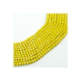 yfhobi 1 Dizi (67-70 Adet) - 8 mm Yassı Kristal Cam Boncuk Dizisi Mat Janjanlı Sarı Renk 1.Kalite