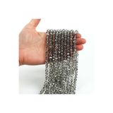 yfhobi 1 Dizi (67-70 Adet) - 8 mm Yassı Kristal Cam Boncuk Dizisi Şeffaf Janjanlı Füme Renk 1.Kalite