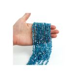 yfhobi 1 Dizi (80-85 Adet) - 6 mm Üçgen Kristal Cam Boncuk Dizisi Şeffaf Janjanlı Turkuaz Renk 1.Kalite