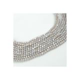 yfhobi 1 Dizi (80-85 Adet) - 6 mm Yassı Kristal Cam Boncuk Dizisi Mat Janjanlı Açık Gri Renk 1.Kalite