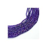 yfhobi 1 Dizi (80-85 Adet) - 6 mm Yassı Kristal Cam Boncuk Dizisi Mat Janjanlı Lacivert Renk 1.Kalite