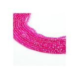 yfhobi 1 Dizi (80-85 Adet) - 6 mm Yassı Kristal Cam Boncuk Dizisi Şeffaf Janjanlı Koyu Pembe Renk 1.Kalite
