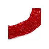 yfhobi 1 Dizi (80-85 Adet) - 6 mm Yassı Kristal Cam Boncuk Dizisi Şeffaf Kırmızı Renk 1.Kalite