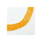yfhobi 1 Dizi (90-95 Adet) - 2x4 mm Baget Kristal Cam Boncuk Dizisi Mat Janjanlı Koyu Sarı Renk 1.Kalite