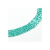 yfhobi 1 Dizi (90-95 Adet)- 2x4 mm Baget Kristal Cam Boncuk Dizisi Mat Janjanlı Turkuaz-Yeşil Renk 1.Kalite