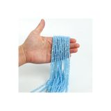 yfhobi 1 Dizi (90-95Adet) - 4 mm Küp Kristal Cam Boncuk Dizisi Mat Janjanlı Bebe Mavi Renk 1.Kalite