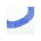 yfhobi 1 Dizi (90-95Adet) - 4 mm Küp Kristal Cam Boncuk Dizisi Mat Janjanlı Mavi Renk 1.Kalite