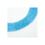 yfhobi 1 Dizi (90-95Adet) - 4 mm Küp Kristal Cam Boncuk Dizisi Şeffaf Janjanlı Açık Mavi Renk 1.Kalite
