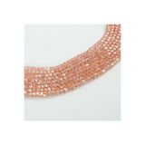 yfhobi 1 Dizi (90-95Adet) - 4 mm Küp Kristal Cam Boncuk Dizisi Şeffaf Janjanlı Açık Pembe Renk 1.Kalite