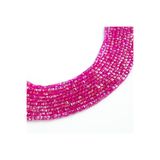 yfhobi 1 Dizi (90-95Adet) - 4 mm Küp Kristal Cam Boncuk Dizisi Şeffaf Janjanlı Fosforlu Pembe Renk 1.Kalite