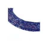 yfhobi 1 Dizi (90-95Adet) - 4 mm Küp Kristal Cam Boncuk Dizisi Şeffaf Janjanlı Koyu Mavi Renk 1.Kalite