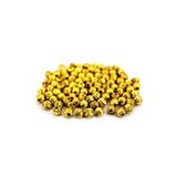 yfhobi 10 Adet - 4 Mm Çizgili Misket, Metal Boncuk, Ham Pirinç
