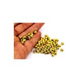 yfhobi 10 Adet - 5 Mm Çizgili Misket, Metal Boncuk, Ham Pirinç