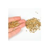 yfhobi 2.5 Mm Pirinç Üzeri Altın Kaplama Küp Boncuk, 1. Kalite Kararmaz Metal Küp Boncuk (3 GRAM ~ 45 ADET)