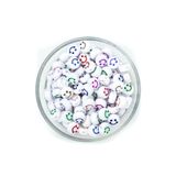 yfhobi 25 Gram - 10 Mm Karışık Renkli Gülenyüz Figürlü Plastik Boncuk, 1.kalite (25gr - 75-80 Adet Arası)