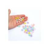 yfhobi 25 Gram - 10 Mm Karışık Renkli Içi Boncuklu Yuvarlak Boncuk, ( 25gr - 24-26 Adet Arası )