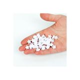 yfhobi 25 gram - 11 mm Beyaz Janjanlı Yıldız Desen Plastik Boncuk ( 25 gram- 95-100 Adet Arası )