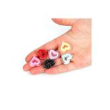 yfhobi 25 gram - 23 mm Karışık Renkli Kalp Desen Plastik Boncuk (25 gram - 14 Adet)