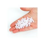 yfhobi 25 gram - 6 mm Beyaz Janjanlı Yuvarlak Desen Plastik Boncuk ( 25 gram- 240-250 Adet Arası )