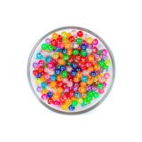 yfhobi 25 Gram - 6 Mm Janjanlı Karışık Renkli Yuvarlak Plastik Boncuk, ( 25gr - 240-250 Adet Arası )