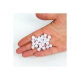 yfhobi 25 gram - 8 mm Beyaz Janjanlı Yuvarlak Desen Plastik Boncuk ( 25 gram- 95-100 Adet Arası )