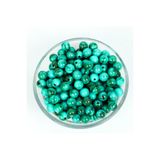 yfhobi 25 gram - 8 Mm Firuze Desen Yuvarlak Plastik Boncuk (25 GRAM - 80-85 ADET ARASI)