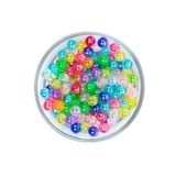 yfhobi 25 Gram - 8 Mm Janjanlı Karışık Renkli Yuvarlak Plastik Boncuk, ( 25gr - 90-95 Adet Arası )